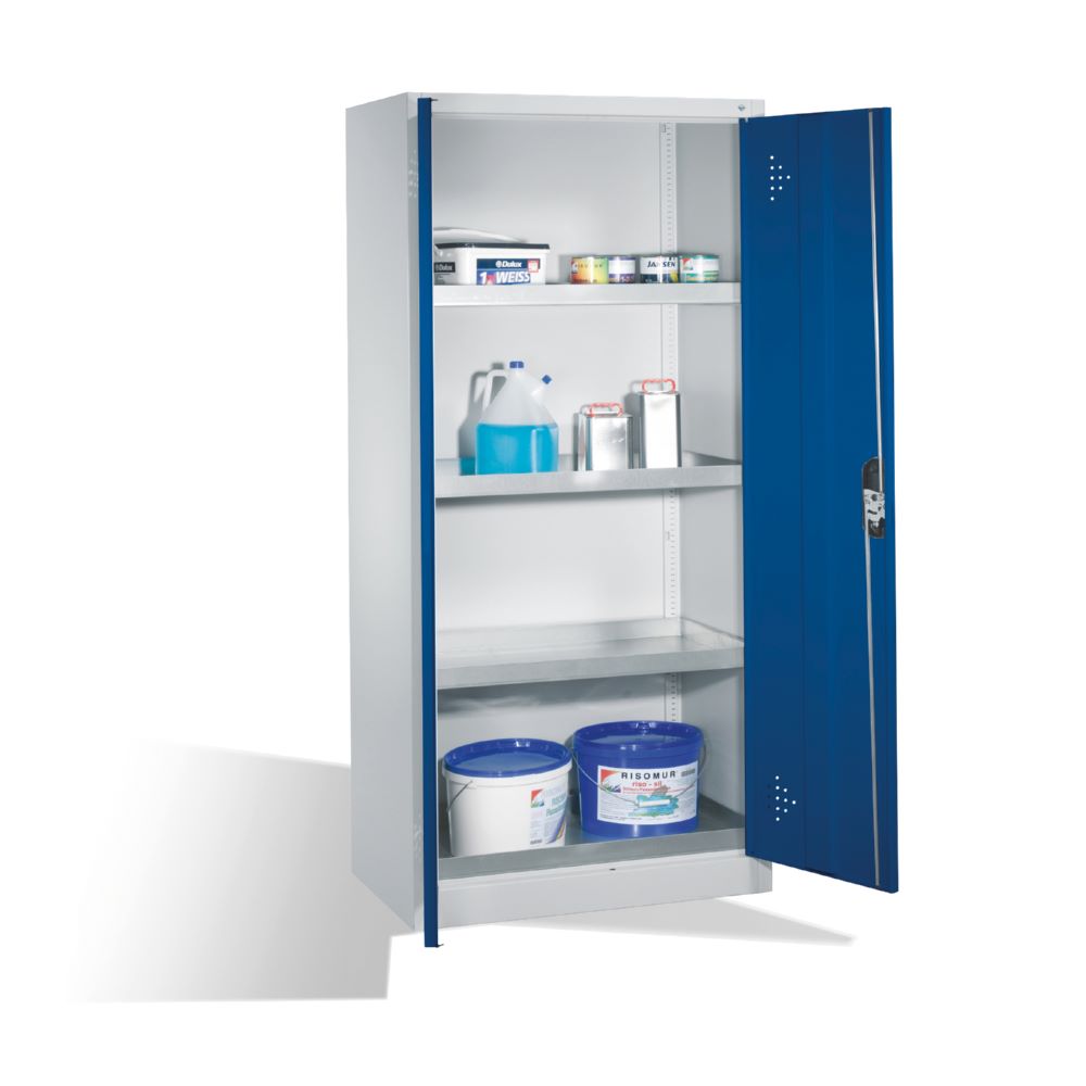 Produktbild C+P Umweltschrank mit 4 Stahlwannen enzianblau 930 x 500 x 1950 mm bild 3