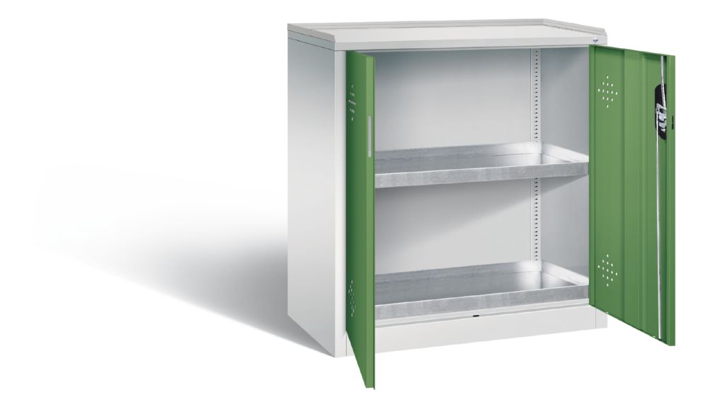 Produktbild C+P Umweltschrank mit Stahlwannen resedagrün 930 x 500 x 1000 mm bild 2