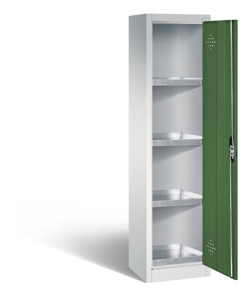 Produktbild C+P Umweltschrank mit 4 Stahlwannen resedagrün 502 x 500 x 1950 mm bild 2