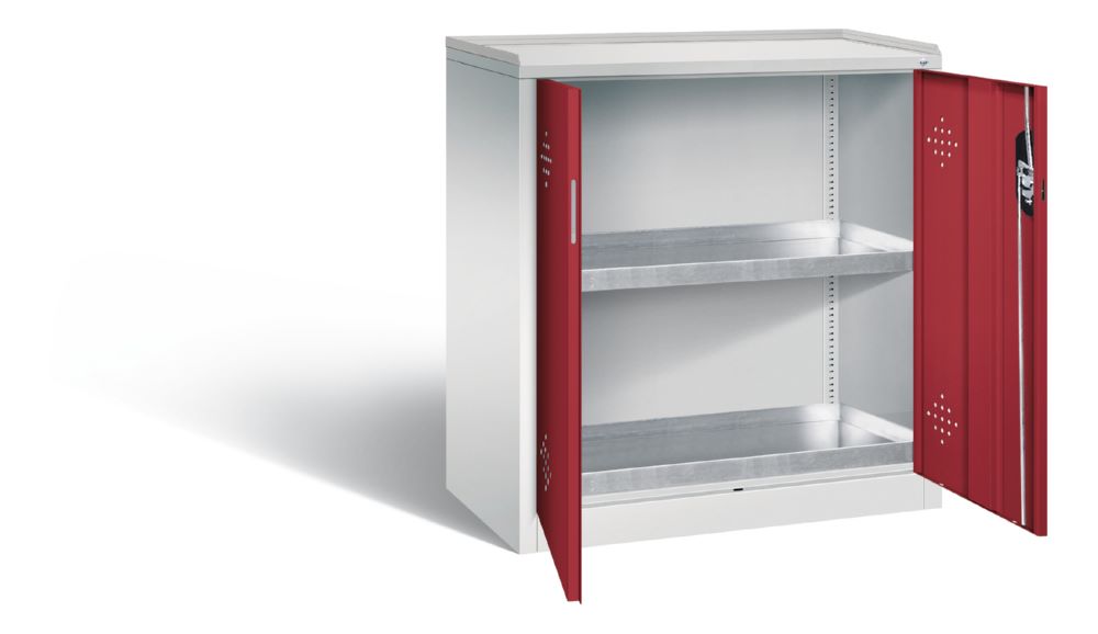 Produktbild C+P Umweltschrank mit Stahlwannen rubinrot 930 x 500 x 1000 mm bild 2
