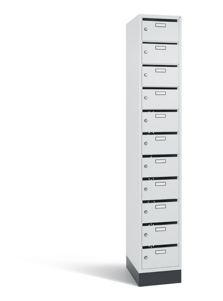 Produktbild C+P Schmaler Verteilerschrank mit 11 Fächern lichtgrau 320 x 490 x 1950 mm