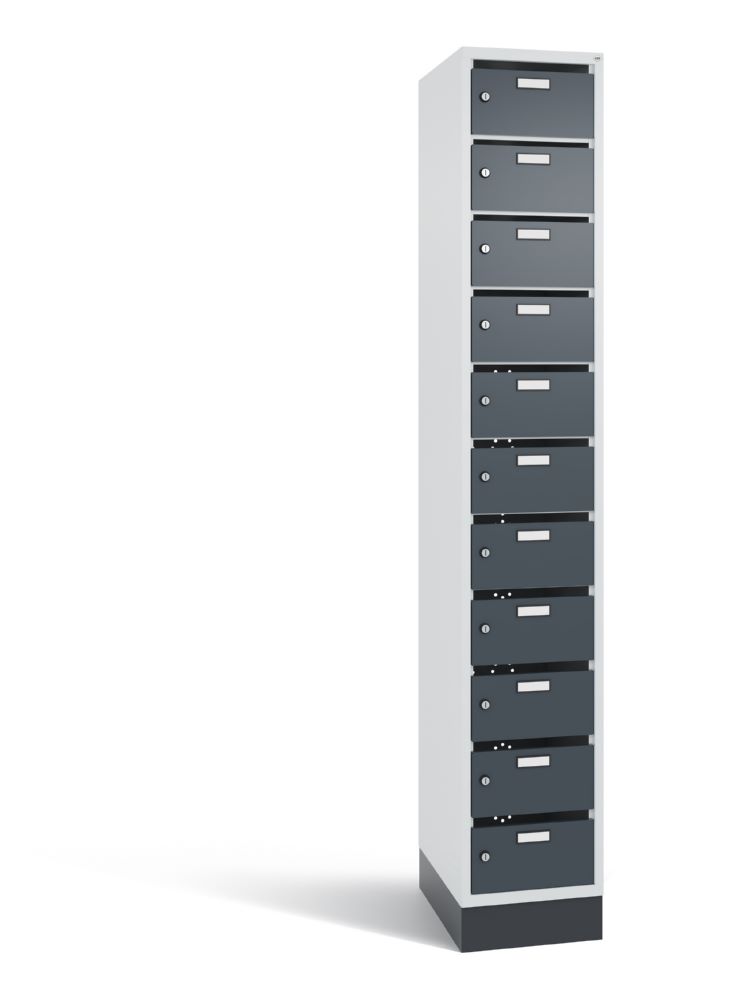 Produktbild C+P Schmaler Verteilerschrank 11 Fächer lichtgrau anthrazit 320 x 490 x 1950 mm