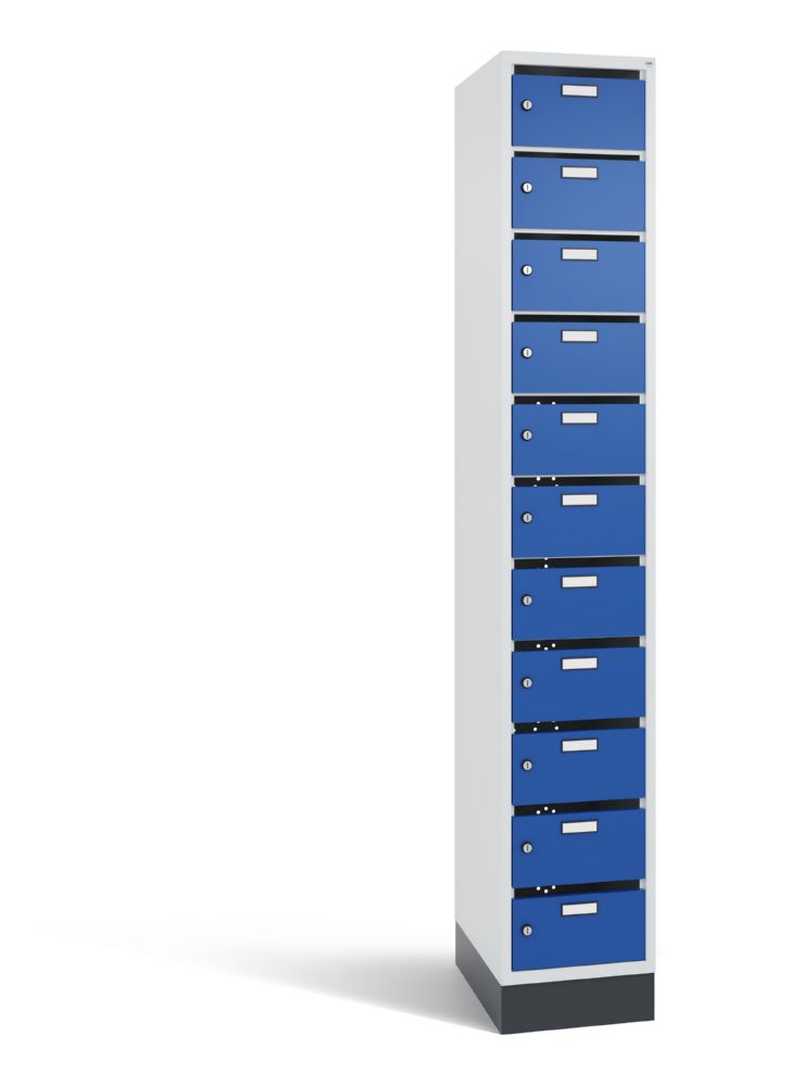 Produktbild C+P Schmaler Verteilerschrank mit 11 Fächern enzianblau 320 x 490 x 1950 mm bild 1