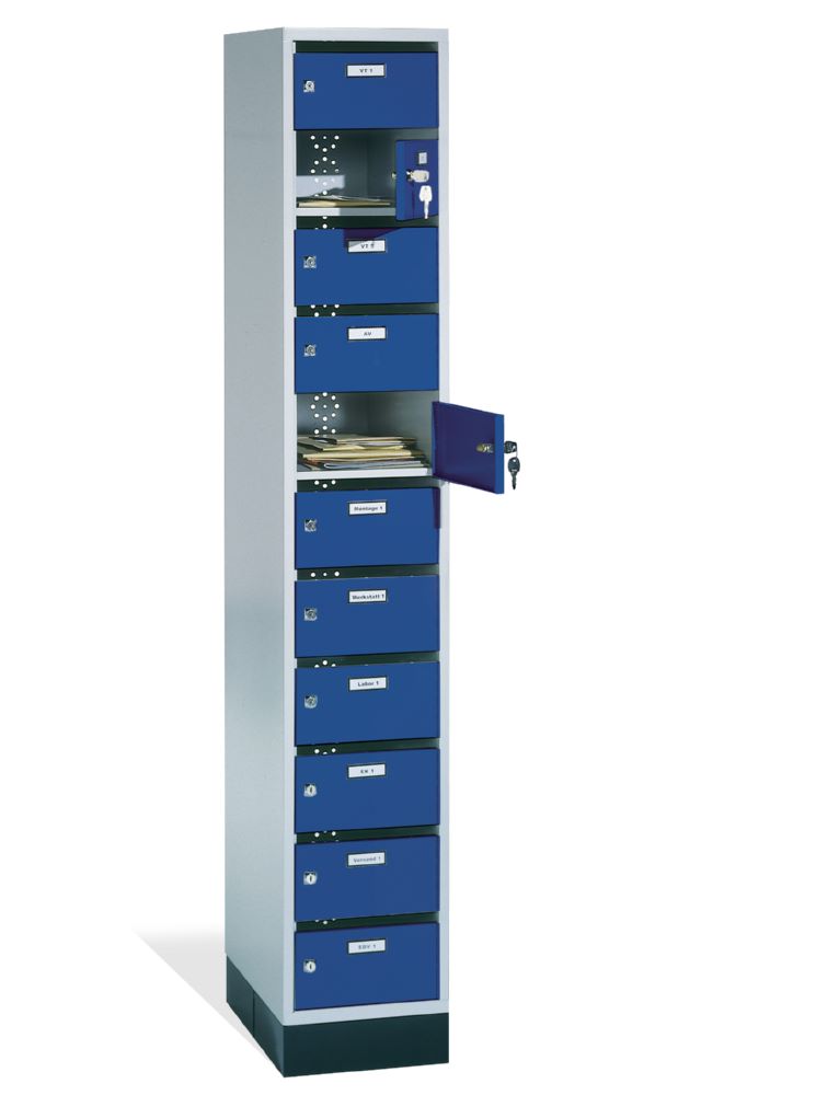 Produktbild C+P Schmaler Verteilerschrank mit 11 Fächern enzianblau 320 x 490 x 1950 mm bild 2