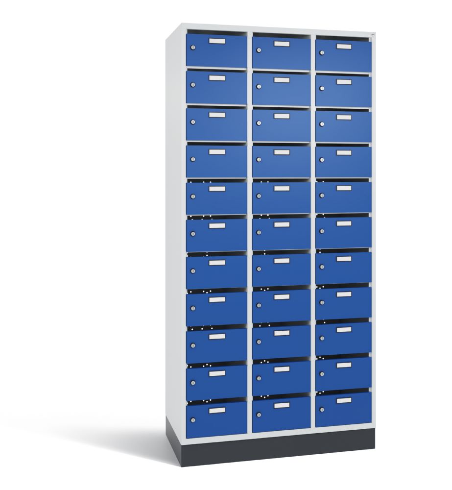 Produktbild C+P Verteilerschrank 33 Fächer 1950 x 920 x 490 mm lichtgrau enzianblau bild 1