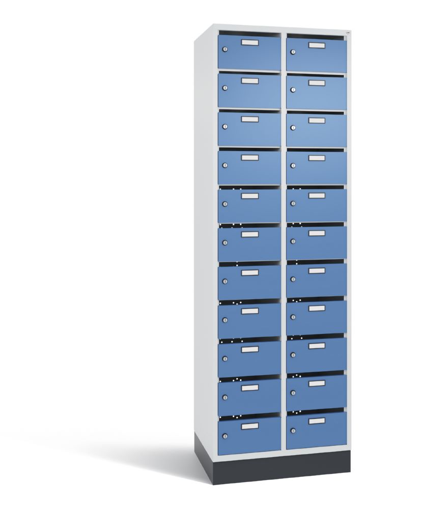 Produktbild C+P Verteilerschrank 22 Fächer 1950 x 620 x 490 mm lichtgrau fernblau