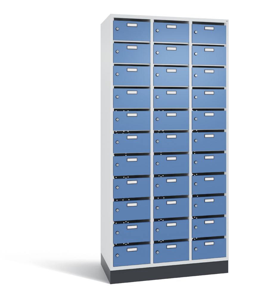 Produktbild C+P Verteilerschrank Serie 8170 33 Fächer 1950 x 920 x 490 mm lichtgrau fernblau