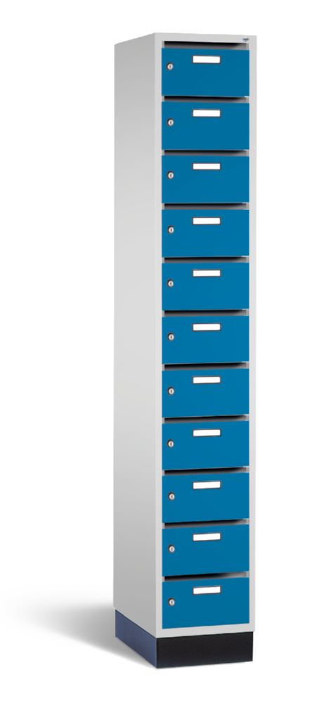 Produktbild C+P Schmaler Verteilerschrank 11 Fächer lichtblau grau 320 x 490 x 1950 mm