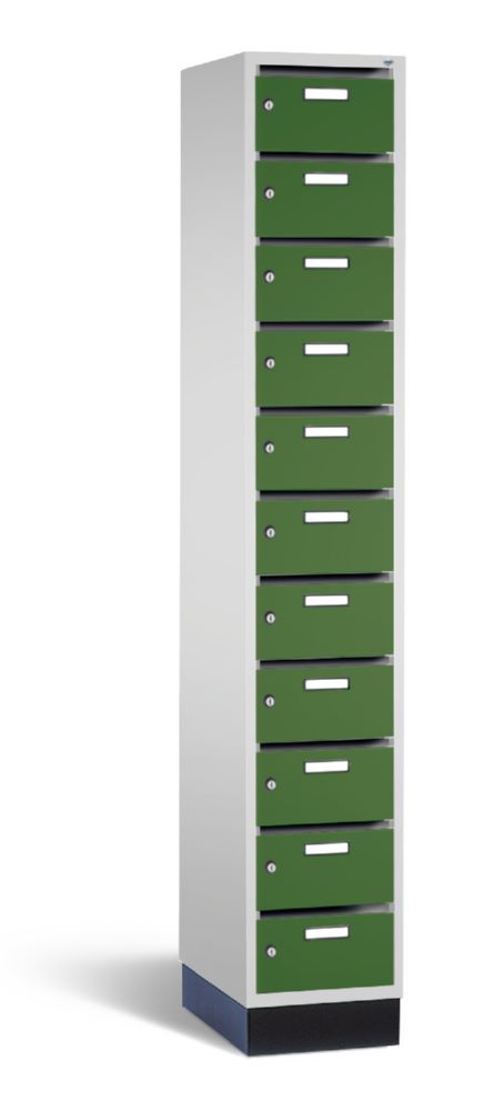 Produktbild C+P Schmaler Verteilerschrank 11 Fächer resedagrün grau 320 x 490 x 1950 mm