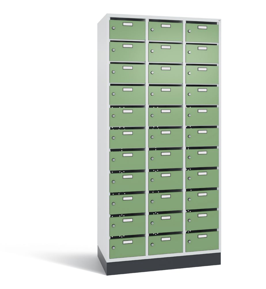 Produktbild C+P Verteilerschrank Serie 8170 33 Fächer 1950 x 920 x 490 mm lichtgrau resedagrün