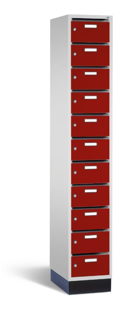 Produktbild C+P Schmaler Verteilerschrank 11 Fächer rubinrot grau 320 x 490 x 1950 mm