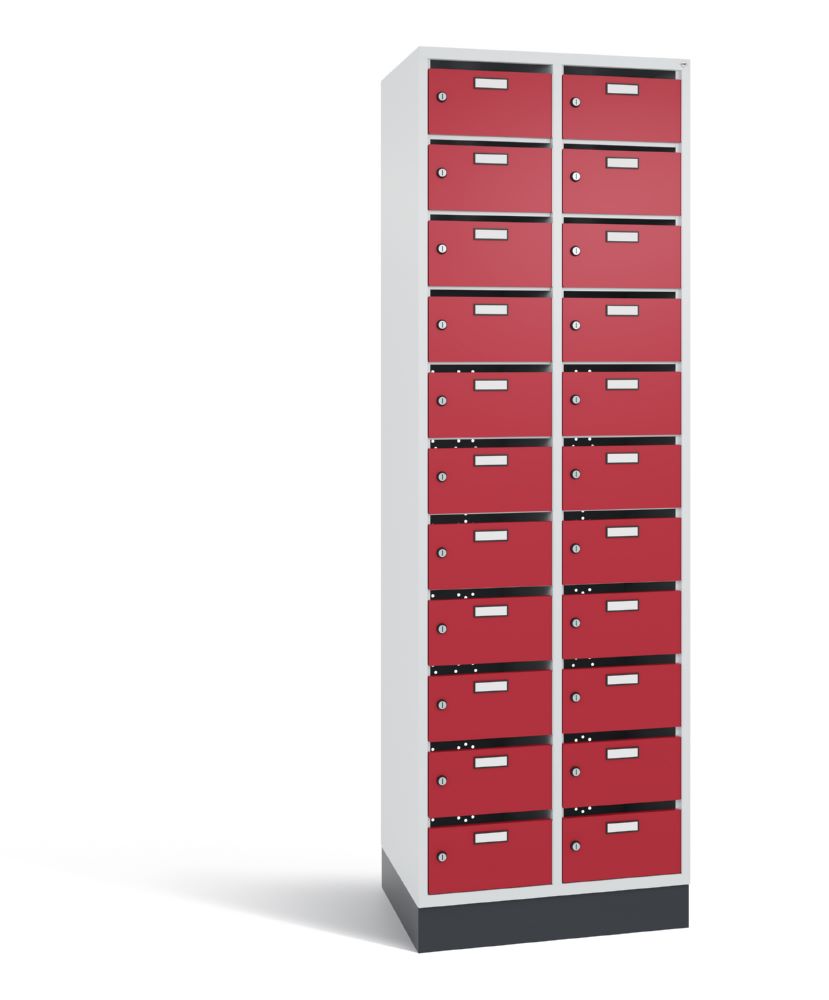 Produktbild C+P Verteilerschrank 22 Fächer 1950 x 620 x 490 mm lichtgrau rubinrot