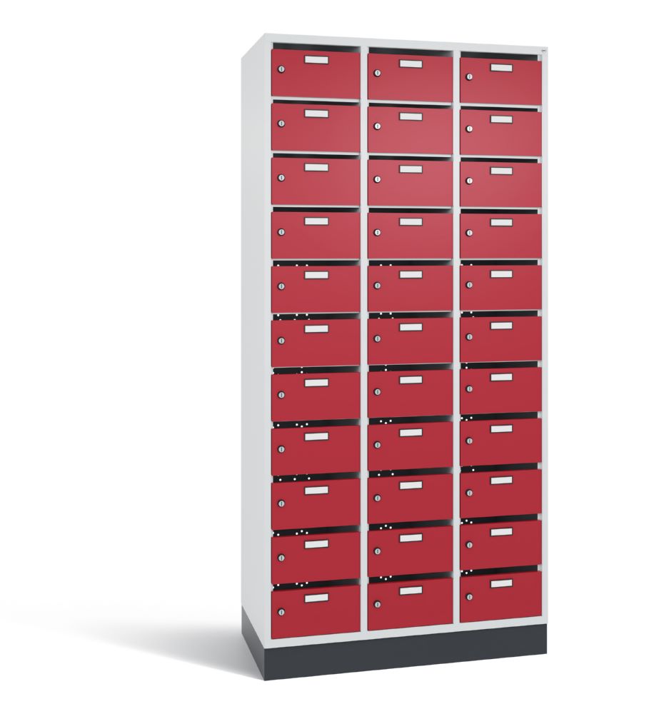 Produktbild C+P Verteilerschrank 33 Fächer 1950 x 920 x 490 mm lichtgrau rubinrot