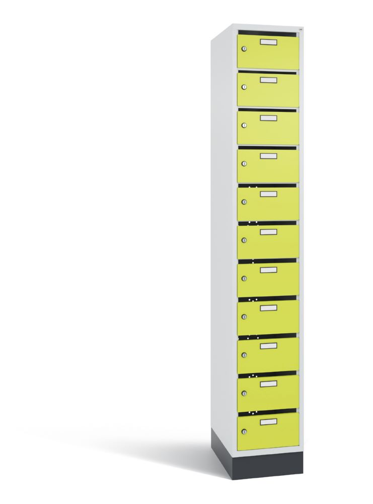 Produktbild C+P Schmaler Verteilerschrank 11 Fächer viridingrün grau 320 x 490 x 1950 mm