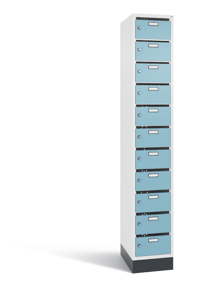 Produktbild C+P Verteilerschrank 11 Fächer 1950 x 320 x 490 mm weiß horizontblau