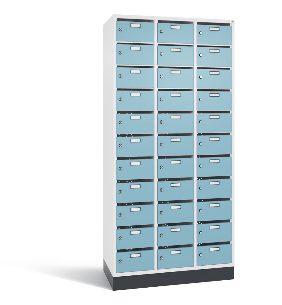 Produktbild C+P erteilerschrank 33 Fächer 1950 x 920 x 490 mm weiß horizontblau