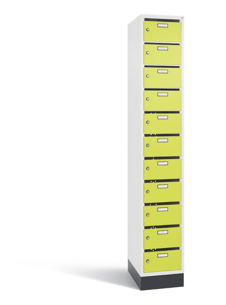 Produktbild C+P Verteilerschrank 11 Fächer 1950 x 320 x 490 mm weiß viridingrün