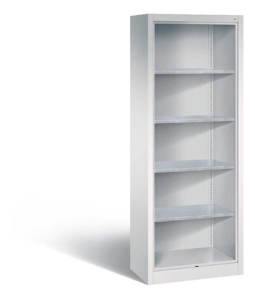 Produktbild C+P Werkstattregal mit Rückwand lichtgrau Traglast 70 kg 700 x 400 x 1950 mm