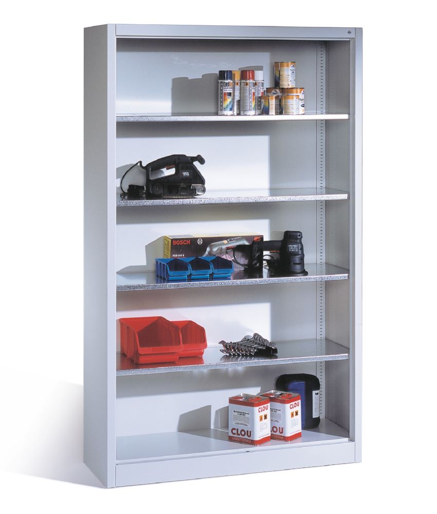 Produktbild C+P Werkstattregal mit Fächer in lichtgrau 1200 x 400 x 1950 mm bild 2