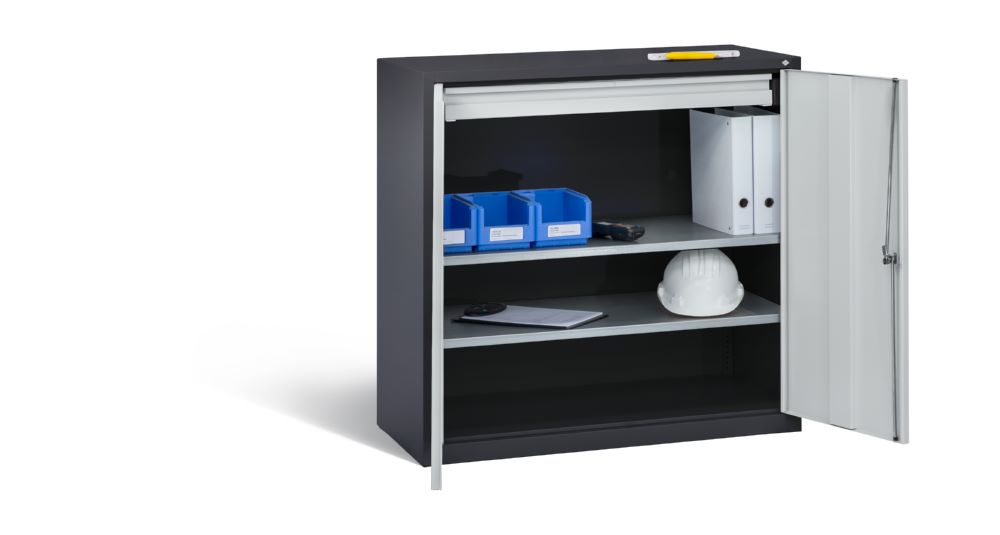 Produktbild C+P Werkstattschrank 2 Einlegeböden anthrazit lichtgrau 1000 x 500 x 1000 mm bild 3