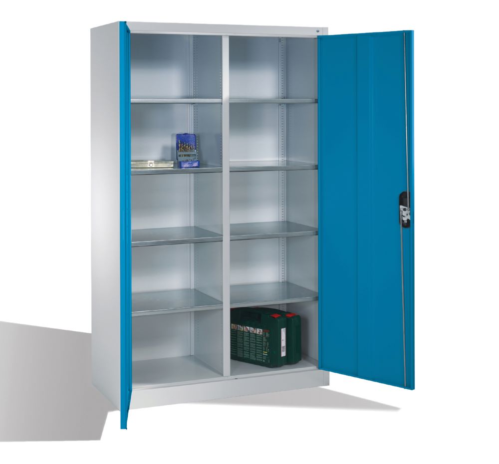 Produktbild C+P Werkstattschrank 10 Fächer 2 Innenabteile lichtblau 1200 x 500 x 1950 mm bild 3
