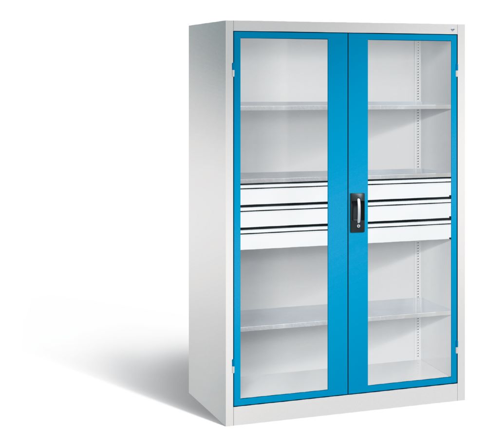 Produktbild C+P Werkstattschrank mit Fenster und Schubladen H 1950 x B 1200 x T 600 mm