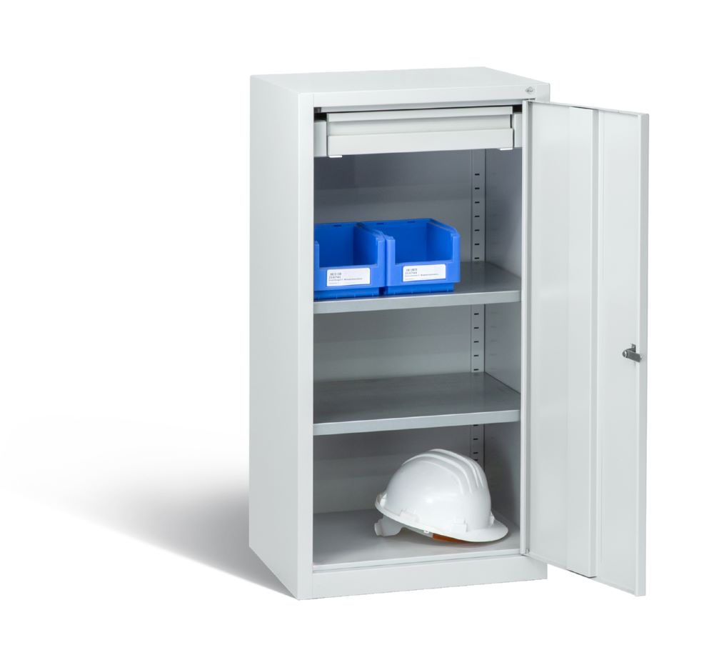 Produktbild C+P Werkstattschrank mit Fächerböden lichtgrau 500 x 500 x 1000 mm bild 3