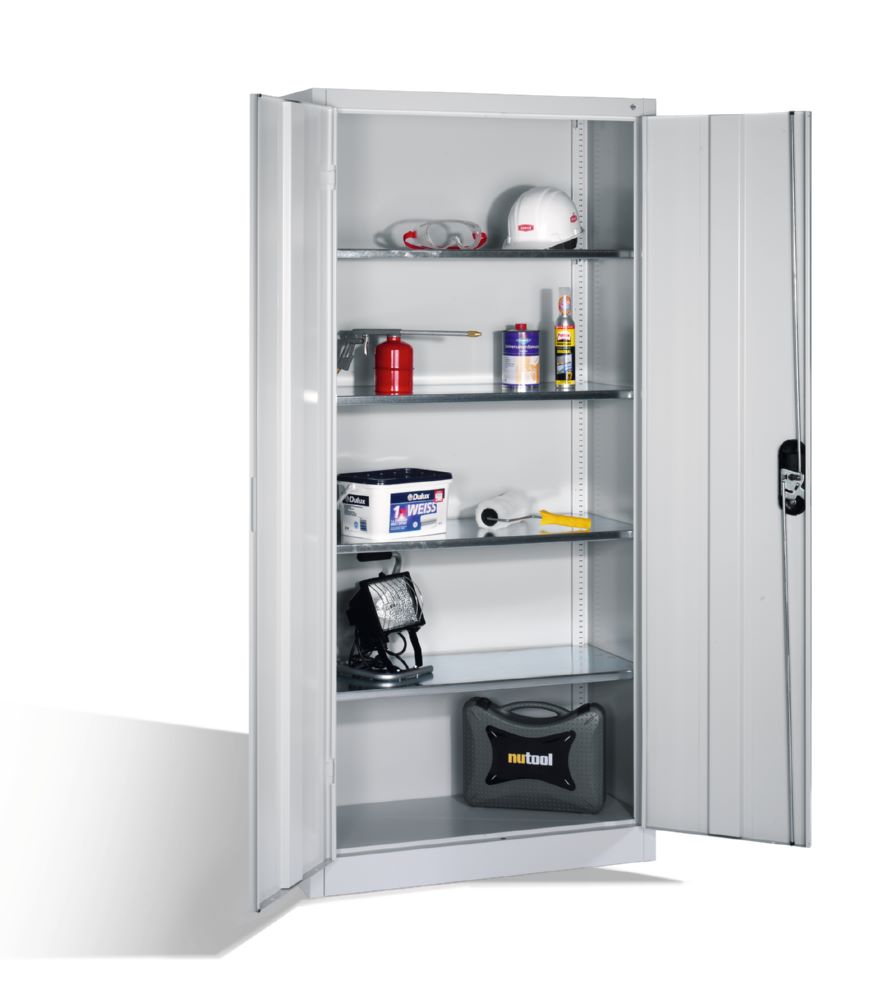 Produktbild C+P Werkstattschrank Flügeltüren in hellgrau 930 x 400 x 1950 mm bild 3