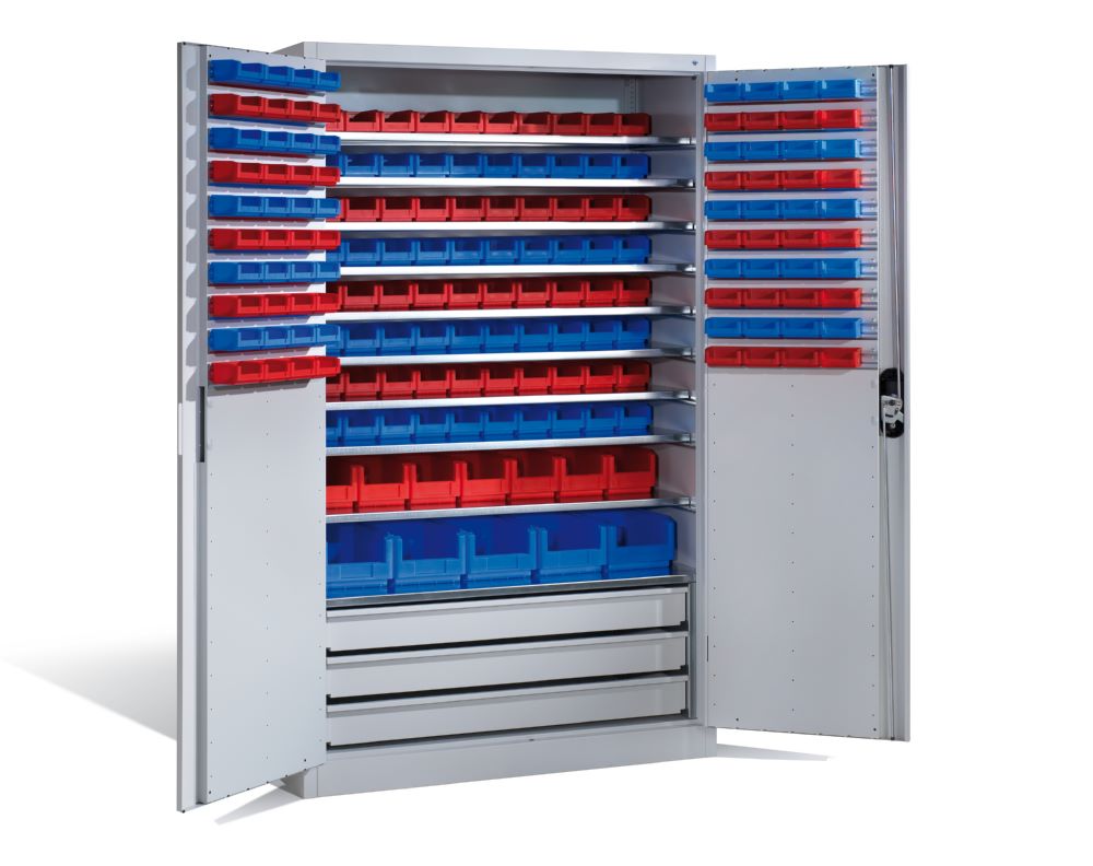 Produktbild C+P Werkstattschrank H 1950x  B 1200 x T 500 mm in lichtgrau bild 2
