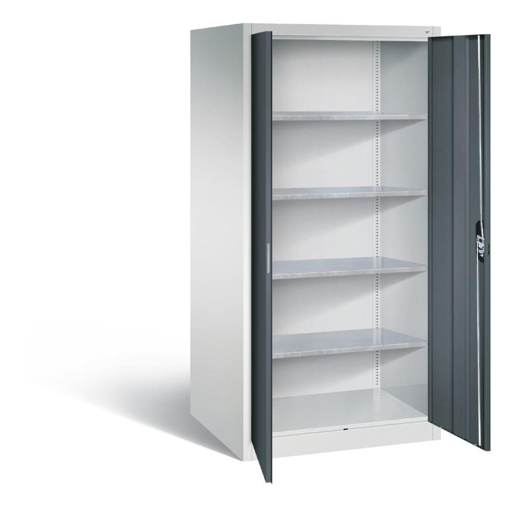Produktbild C+P Werkstattschrank mit 4 verzinkten Stahlböden dunkelgrau 930 x 800 x 1950 mm bild 2