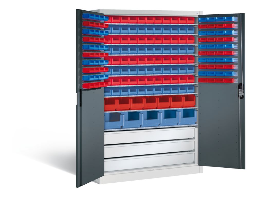 Produktbild C+P Werkstattschrank H 1950 x B 1200 x T 500 mm lichtgrau anthrazit bild 2