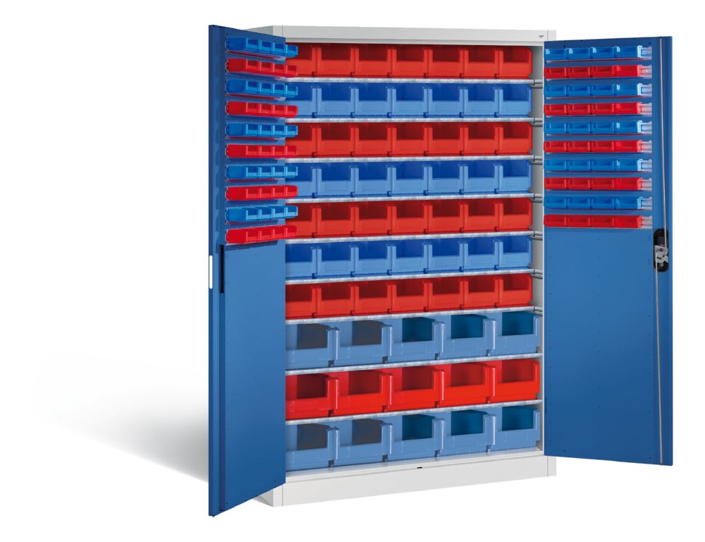 Produktbild C+P Werkstattschrank Serie 89 1950 x 1200 x 500 mm lichtgrau enzianblau bild 2