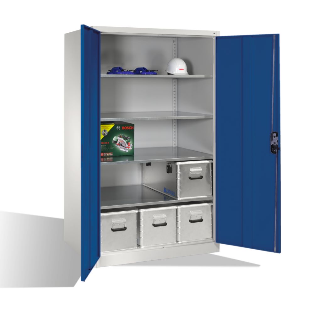 Produktbild C+P Werkstattschrank Serie 89 H 1950 x B 1200 x T 800 mm lichtgrau enzianblau bild 3
