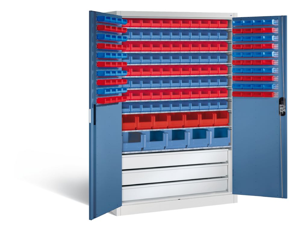 Produktbild C+P Werkstattschrank H 1950 x B 1200 x T 500 mm lichtgrau fernblau bild 2