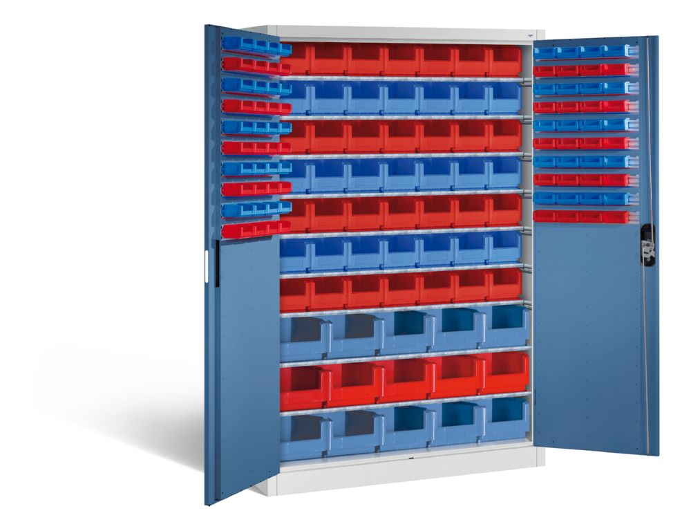 Produktbild C+P Werkstattschrank Serie 89 1950 x 1200 x 500 mm lichtgrau fernblau bild 2