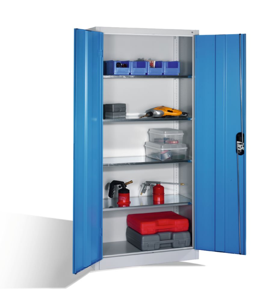 Produktbild C+P Werkstattschrank mit Flügeltüren in lichtblau 930 x 400 x 1950 mm bild 3
