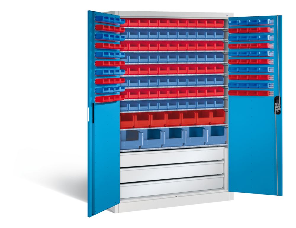 Produktbild C+P Werkstattschrank H 1950 x B 1200 x T 500 mm lichtgrau lichtblau bild 2
