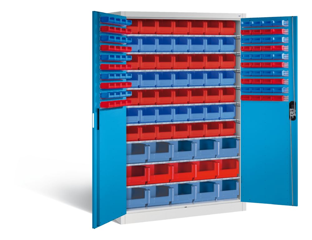 Produktbild C+P Werkstattschrank Serie 89 1950 x 1200 x 500 mm lichtgrau lichtblau bild 2
