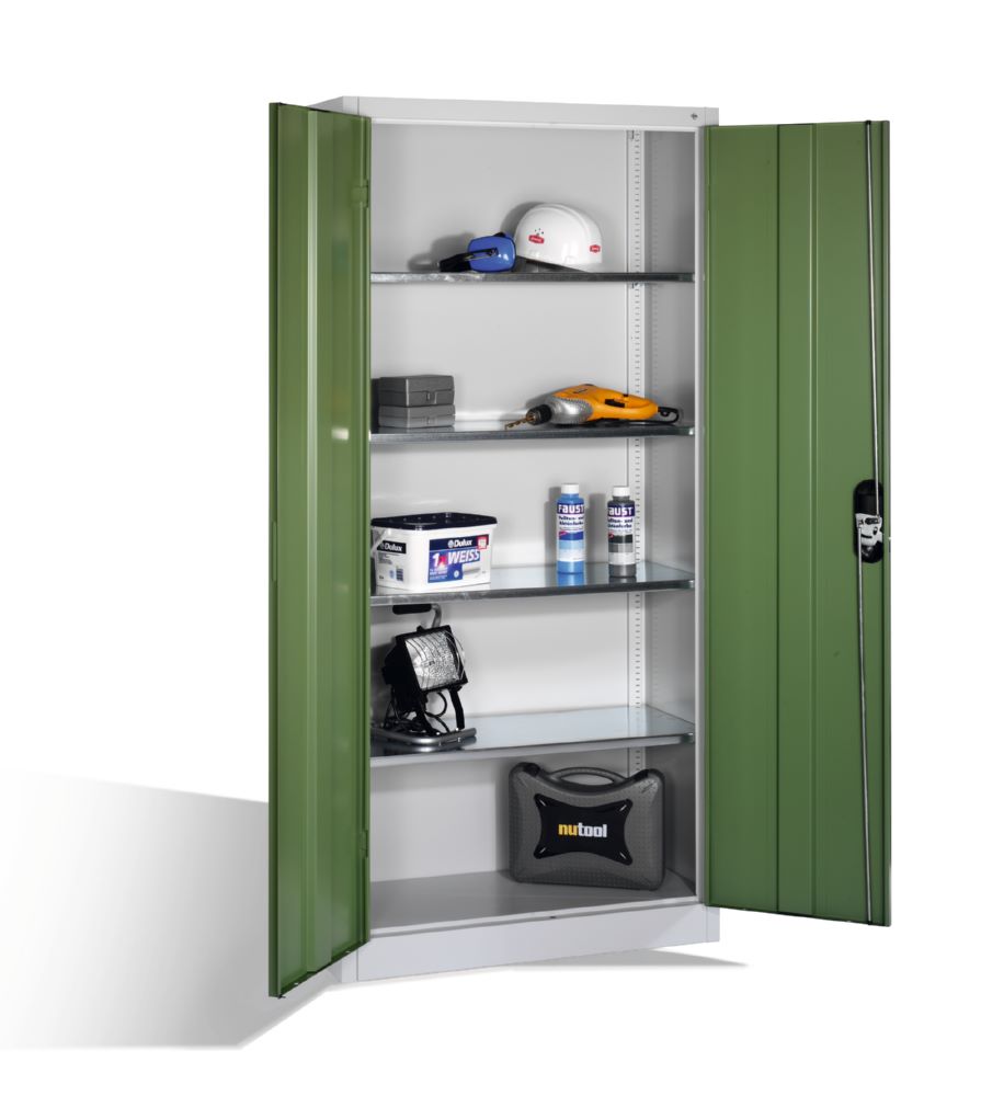 Produktbild C+P Werkstattschrank Flügeltüren in resedagrün 930 x 400 x 1950 mm bild 3