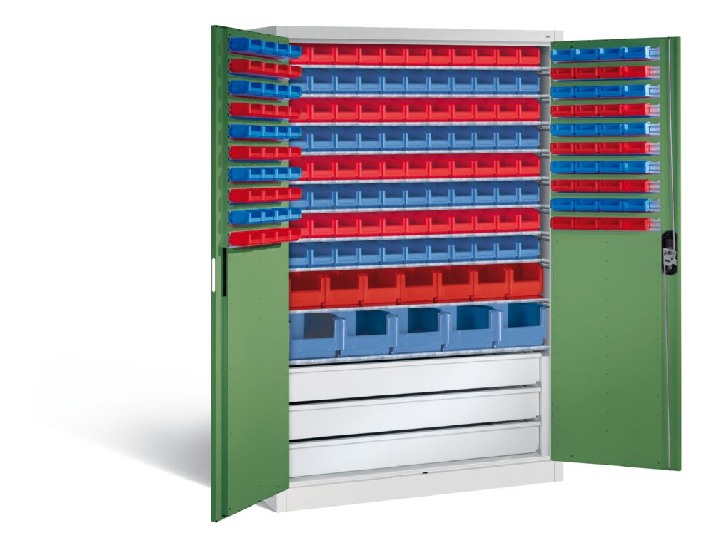 Produktbild C+P Werkstattschrank H 1950 x B 1200 x T 500 mm lichtgrau resedagrün bild 2