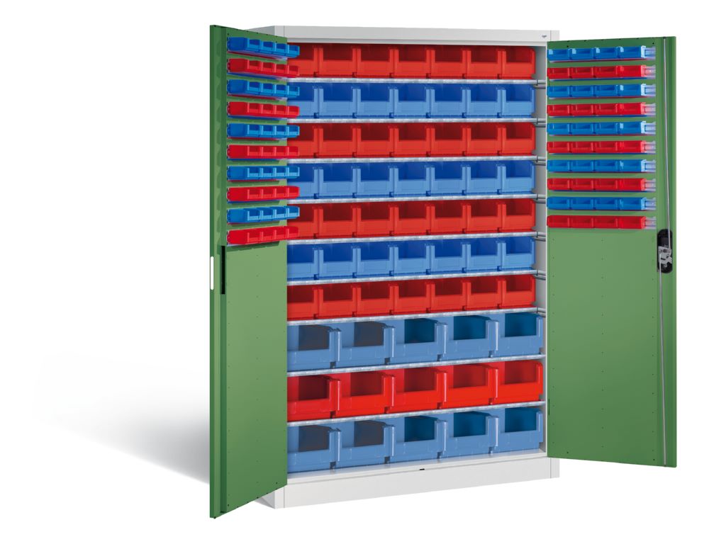 Produktbild C+P Werkstattschrank Serie 89 1950 x 1200 x 500 mm lichtgrau resedagrün bild 2