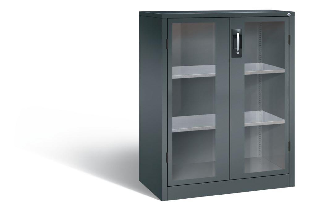 Produktbild C+P Werkstattschrank aus Stahl mit Fenstertüren dunkelgrau 930 x 500 x 1200 mm