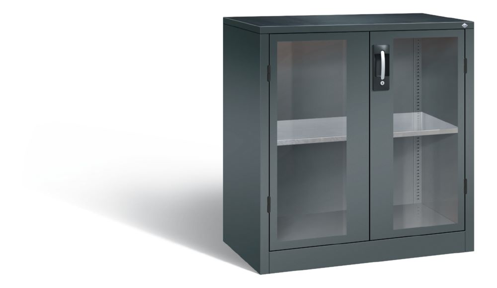 Produktbild C+P Werkstattschrank mit Fenster und Ablageboden anthrazit 930 x 500 x 1000 mm