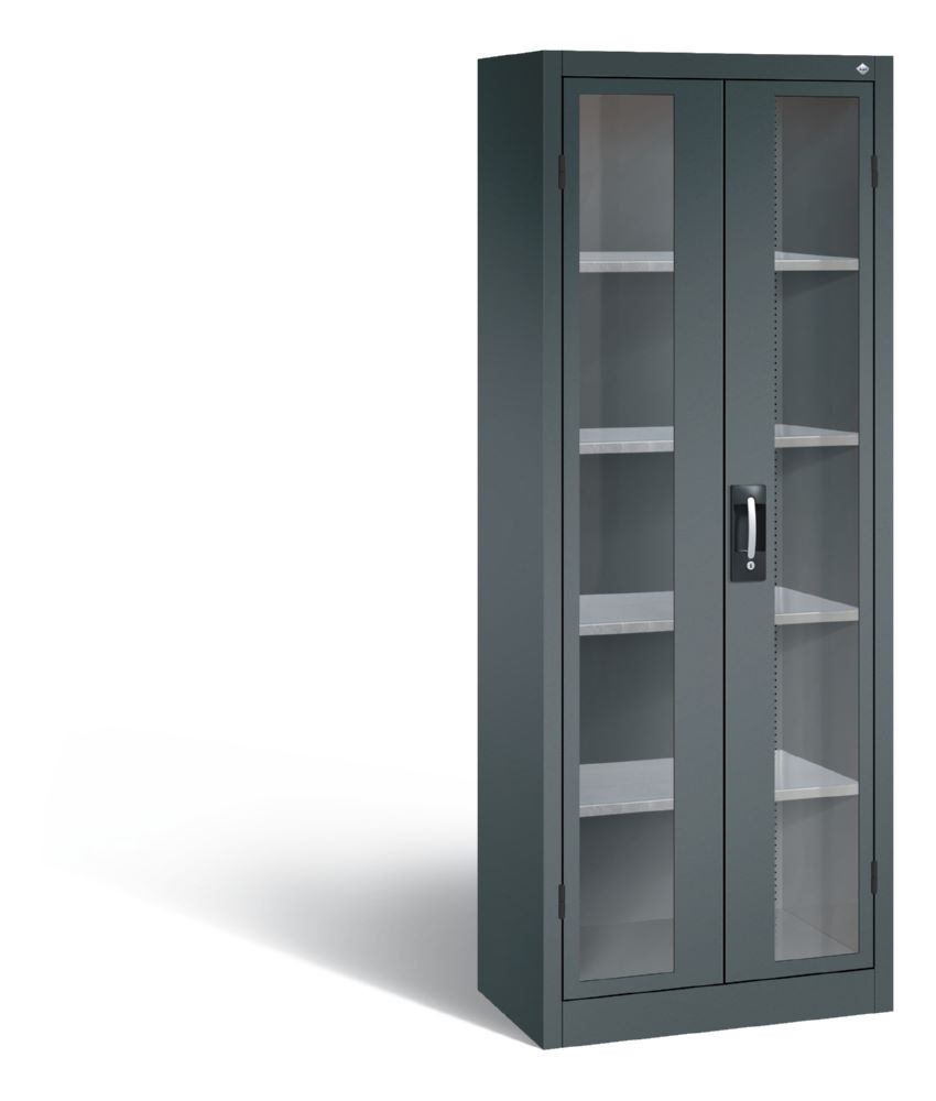 Produktbild C+P Werkstattschrank mit Fenstertüren in anthrazit 700 x 400 x 1950 mm