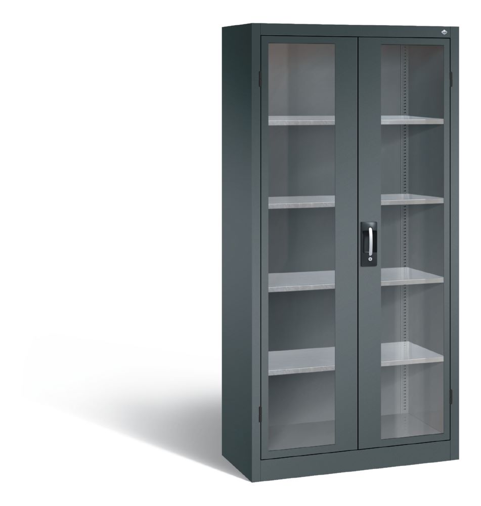 Produktbild C+P Werkstattschrank mit Fenster aus Acrylglas in anthrazit 930 x 400 x 1950 mm