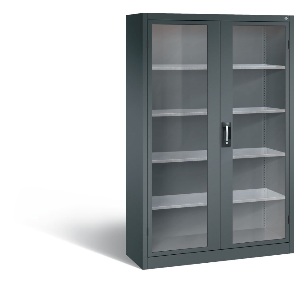 Produktbild C+P Werkstattschrank mit Fenstertüren dunkles anthrazit 1200 x 400 x 1950 mm
