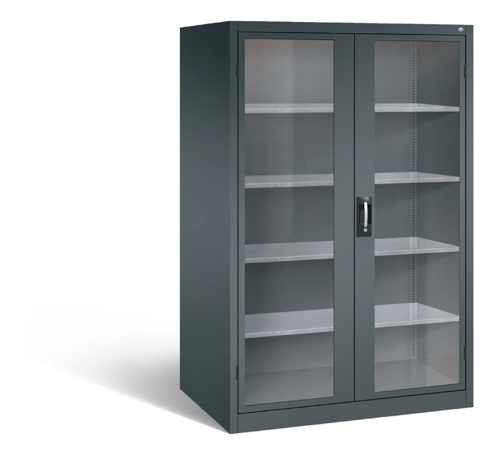 Produktbild C+P Werkstattschrank mit Fenster H 1950 x B 1200 x T 800 mm in anthrazit