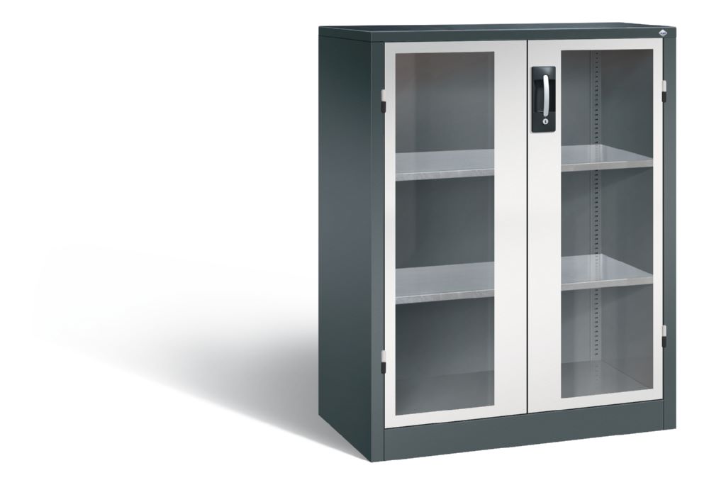 Produktbild C+P Werkstattschrank aus Stahl mit Fenstertüren lichtgrau 930 x 500 x 1200 mm