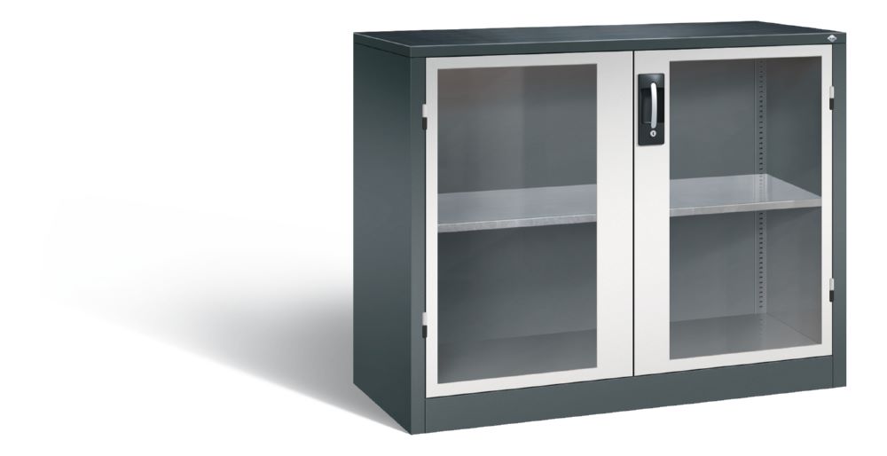 Produktbild C+P Werkstattschrank aus Stahl mit Fenstertüren in grau 1200 x 500 x 1000 mm