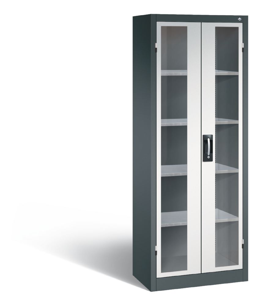 Produktbild C+P Werkstattschrank mit Fenstertüren in lichtgrau 700 x 400 x 1950 mm